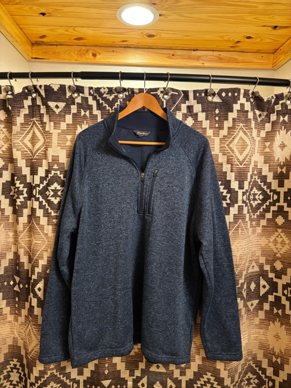 Men’s Eddie Bauer Radiator Fleece Quarter Zip Pullover, Navy, XXL